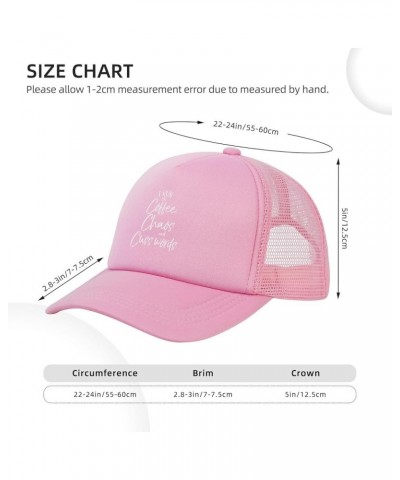 Funny Mom Saying Gift I Run On Coffee Chaos and Cuss Words Trucker Hat Men Mesh Baseball Cap Women Dad Cap Black Pink $9.00 B...