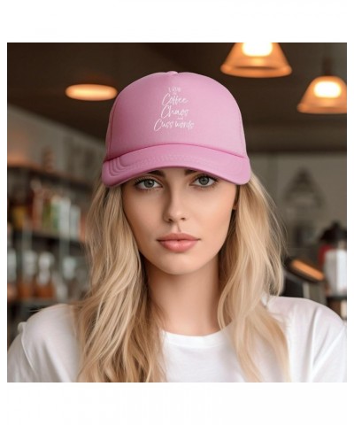 Funny Mom Saying Gift I Run On Coffee Chaos and Cuss Words Trucker Hat Men Mesh Baseball Cap Women Dad Cap Black Pink $9.00 B...