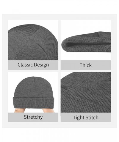 Black Warm Knit Hat Smiley Yellow Pear Pattern Soft Good Elasticity Suitable for Daily and Outdoor Sports Deep Heather $9.16 ...