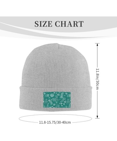 Dolphins Flowers Sea Starfish Coral Seashell Print Beanie Hat Knitted Cap for Men Women,Thin Warm Knit Slouchy Gray $10.54 Sk...