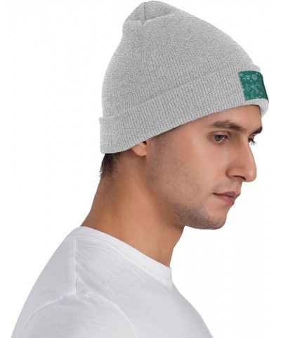 Dolphins Flowers Sea Starfish Coral Seashell Print Beanie Hat Knitted Cap for Men Women,Thin Warm Knit Slouchy Gray $10.54 Sk...