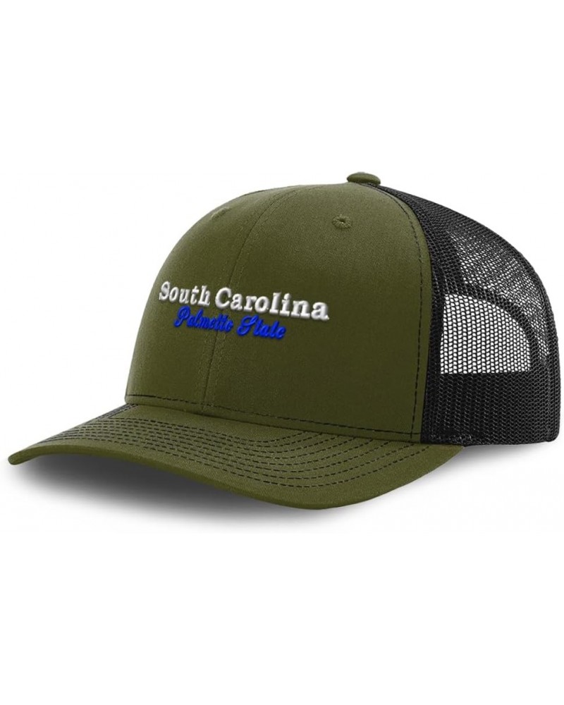 Richardson Trucker Hat South Carolina Palmetto State Style B Polyester Baseball Cap Loden Black $17.49 Baseball Caps