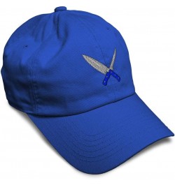 Soft Baseball Cap Cooking Knives Utensils Embroidery Cotton Dad Hats for Men & Women Royal Blue Design Only $12.00 Baseball Caps