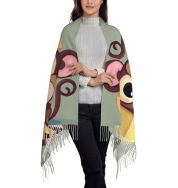 Cute Otter Print Tassel Scarf Women'S Tassel Shawl Scarf Wraps,Fringed Shawl Wrap Spring,Fall,Winter Cute Monkey $13.50 Scarves