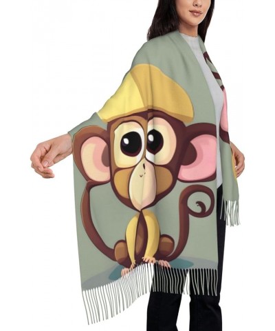 Cute Otter Print Tassel Scarf Women'S Tassel Shawl Scarf Wraps,Fringed Shawl Wrap Spring,Fall,Winter Cute Monkey $13.50 Scarves