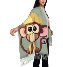 Cute Otter Print Tassel Scarf Women'S Tassel Shawl Scarf Wraps,Fringed Shawl Wrap Spring,Fall,Winter Cute Monkey $13.50 Scarves