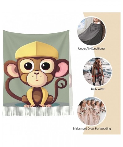 Cute Otter Print Tassel Scarf Women'S Tassel Shawl Scarf Wraps,Fringed Shawl Wrap Spring,Fall,Winter Cute Monkey $13.50 Scarves