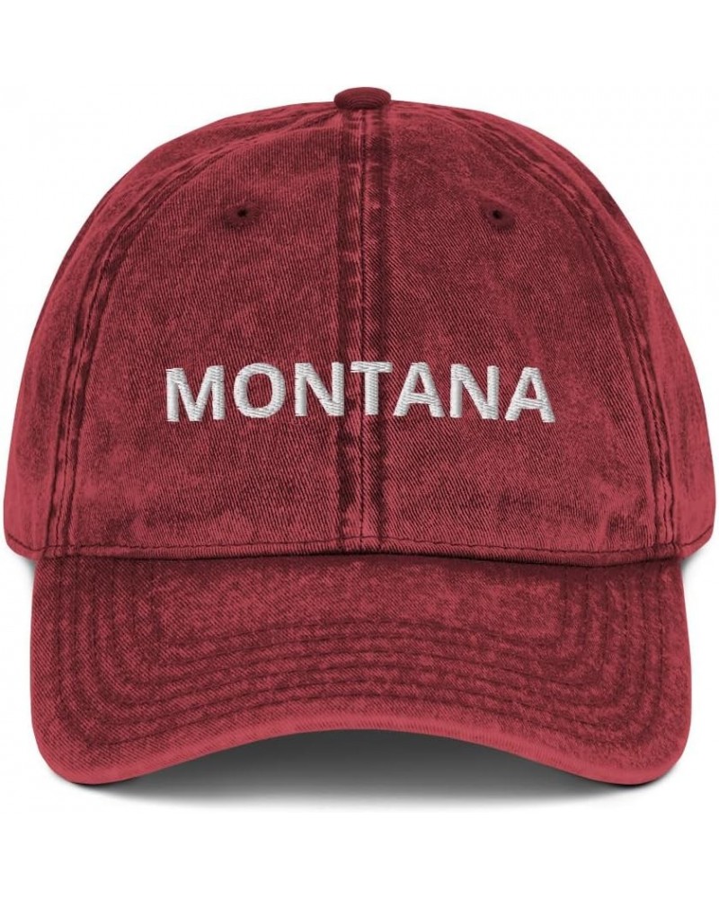 Montana State Helena Vintage Cotton Twill Cap Maroon $16.79 Baseball Caps