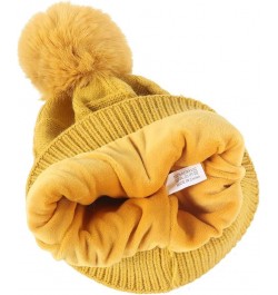 Winter Wool Ball Knitted Hat Scarf Gloves Fashion Warm Three Piece Set Scarf Gloves Hat Women Yellow $18.18 Scarves