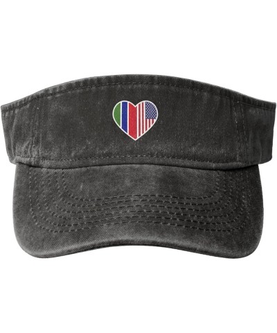 I Love America and The Gambia Sun Hat Sun Visor Hats for Women Men Baseball Cap Golf Hats Black $11.84 Visors