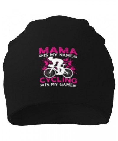 Mama is My Name Cycling is My Game Beanie Hat for Men Women Warm Soft Polyester Knit Skull Cap Unisex Winter Hat Cuffed Beani...