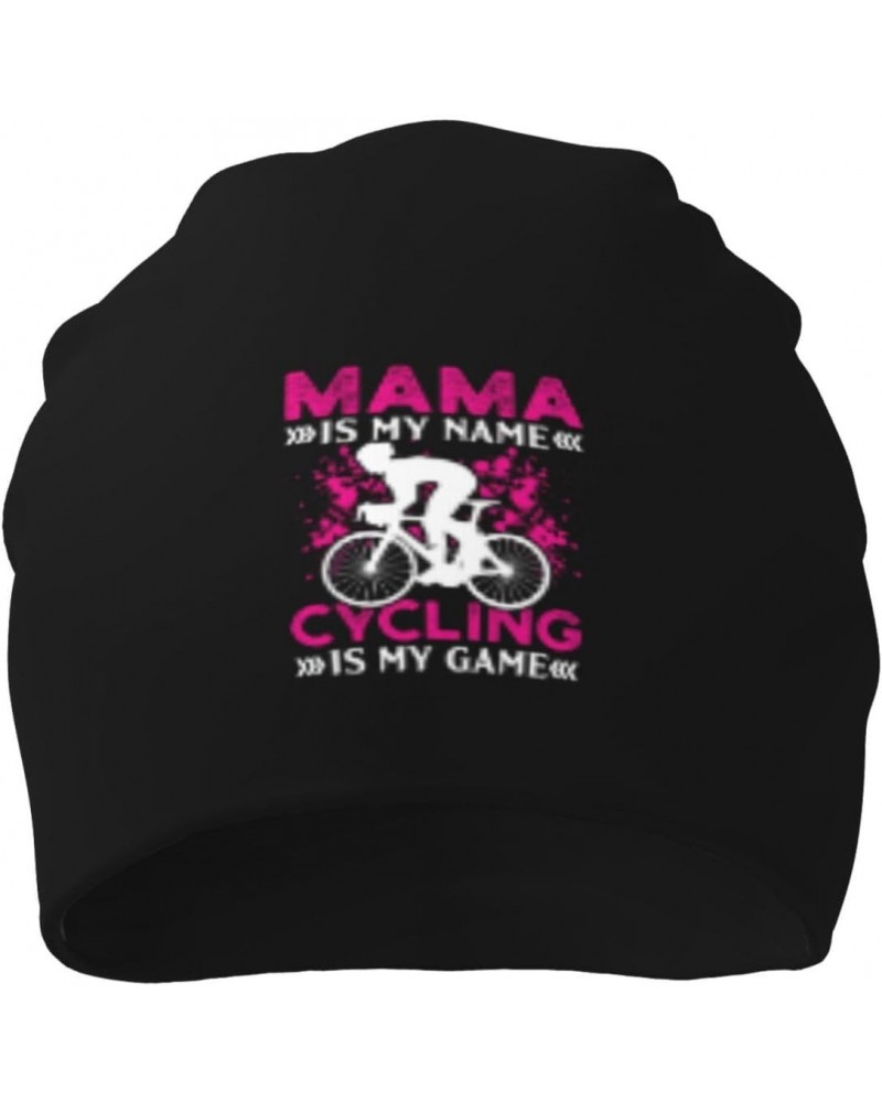 Mama is My Name Cycling is My Game Beanie Hat for Men Women Warm Soft Polyester Knit Skull Cap Unisex Winter Hat Cuffed Beani...