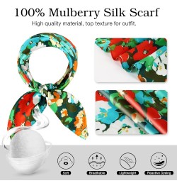 100% Mulberry Silk Head Scarf, 27x27 Inch Large Square Silk Neck Scarves, Silk Hair Scarf for Women Sleeping Floral-3 $12.60 ...