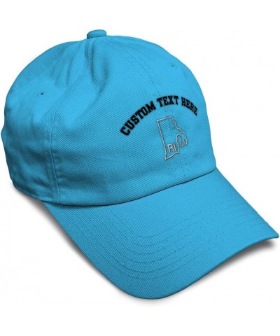 Soft Baseball Cap Rhode Island State Map Ri Embroidery Names Cotton Dad Hats for Men & Women Aqua Personalized Text Here $16....