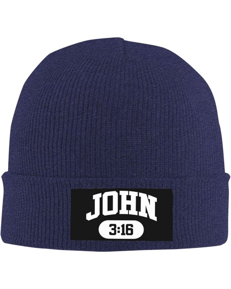 John 3:16 Christian Faith Believer Jesus Beanie Hat Women Knitted Hat Skull Cap Men Knit Slouchy Hat Black Navy Blue $11.58 S...