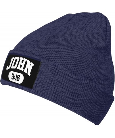 John 3:16 Christian Faith Believer Jesus Beanie Hat Women Knitted Hat Skull Cap Men Knit Slouchy Hat Black Navy Blue $11.58 S...