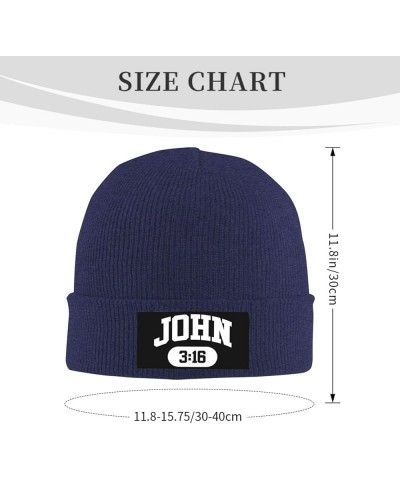 John 3:16 Christian Faith Believer Jesus Beanie Hat Women Knitted Hat Skull Cap Men Knit Slouchy Hat Black Navy Blue $11.58 S...