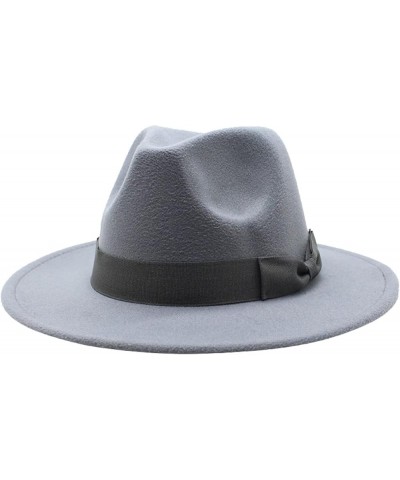 Autumn Wool Fedora Hat for Women Solid Formal Wedding Decorate Man Panamas Street Dance Cap Fedoras White1 $19.27 Fedoras