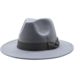 Autumn Wool Fedora Hat for Women Solid Formal Wedding Decorate Man Panamas Street Dance Cap Fedoras White1 $19.27 Fedoras