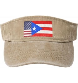 America Flags Puerto America Flag Sport Sun Visor Hat Cotton Ball Caps Empty Top Baseball Sun Cap for Men Women Natural $11.4...