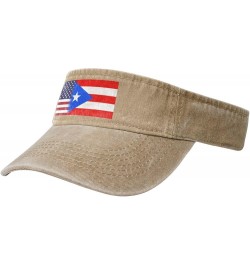 America Flags Puerto America Flag Sport Sun Visor Hat Cotton Ball Caps Empty Top Baseball Sun Cap for Men Women Natural $11.4...