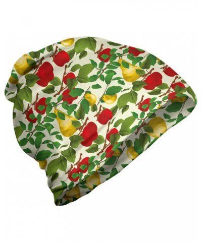 Unisex Beanie, Pear and Apple Leafy Branch, Hiking Outdoors Multicolor $17.66 Skullies & Beanies