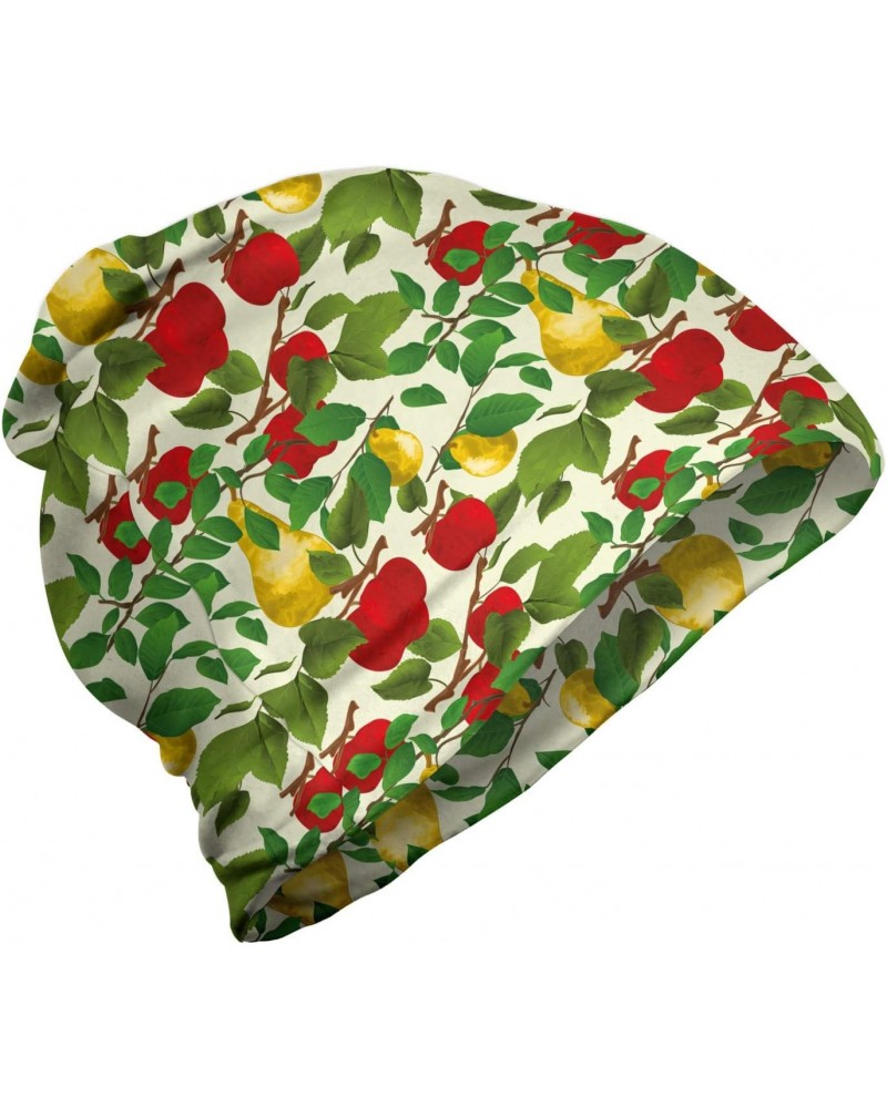 Unisex Beanie, Pear and Apple Leafy Branch, Hiking Outdoors Multicolor $17.66 Skullies & Beanies