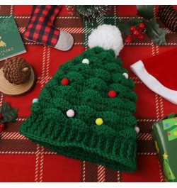 Christmas Tree Hat, Cute Unisex Christmas Knitted Crochet Hat Green Beanie Santa Hat for Women Men Adults Party Daily Wear $1...