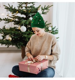 Christmas Tree Hat, Cute Unisex Christmas Knitted Crochet Hat Green Beanie Santa Hat for Women Men Adults Party Daily Wear $1...