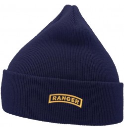 Mens Beanie Knit Hats Army Ranger Embroidered Unisex Casual Beanies Hats for Winter Navy $13.28 Skullies & Beanies