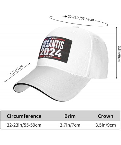 Ron-Desantis for President 2024-Desantis Campaign Baseball Cap Men Ponytail Hat Women Dad Hat Trucker Hat Black White $10.58 ...