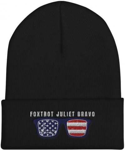 Foxtrot Juliet Bravo Hat | FJB Hats for Men - Cuffed Beanie - Fun Design Black $14.03 Skullies & Beanies