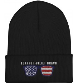 Foxtrot Juliet Bravo Hat | FJB Hats for Men - Cuffed Beanie - Fun Design Black $14.03 Skullies & Beanies