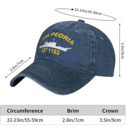 USS Peoria LST 1183 Flag Baseball Caps Denim Hats Cowboy Knit hat Fisherman's hat Navy Blue $12.43 Baseball Caps