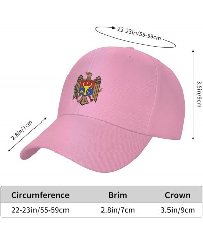 Coat of arms of Moldova Dad Hat Outdoor Trucker Hat Unisex Classic Baseball Cap Adjustable Cascade Black Pink $14.32 Baseball...