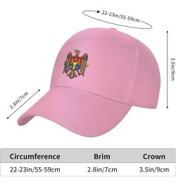 Coat of arms of Moldova Dad Hat Outdoor Trucker Hat Unisex Classic Baseball Cap Adjustable Cascade Black Pink $14.32 Baseball...