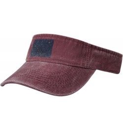 Polygon Effect of Flag of Alaska Sun Visor Hats for Women Men Adjustable Sports Sun Hats Cotton Golf Cap Red $12.38 Visors