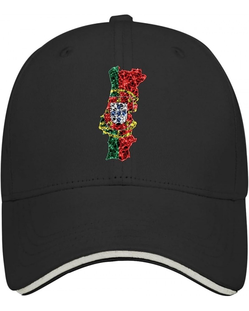 Flag Map Mesh Portugal Baseball Hats Vintage Golf Hat for Women Gift for Son Golf Black $10.52 Baseball Caps