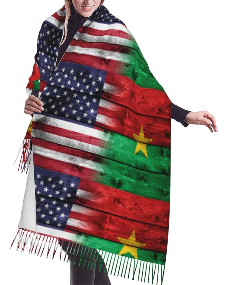 Us Burkina Faso America Flag Embrace Elegance Fringed Scarf Comfort Luxury Warm 27inÃ—77in $17.42 Scarves