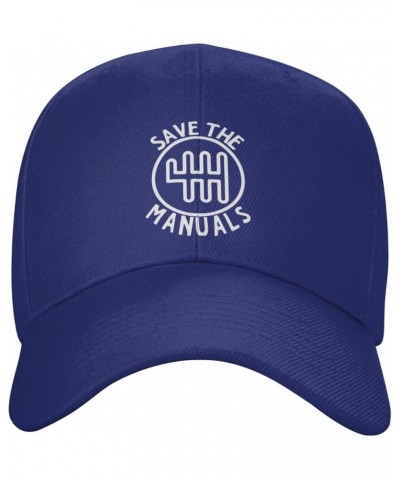 Save The Manual Hats for Men Pre-Curve Brim Visor Classic Baseball Cap Cool Black Dad Hat Adjustable Blue $11.47 Baseball Caps