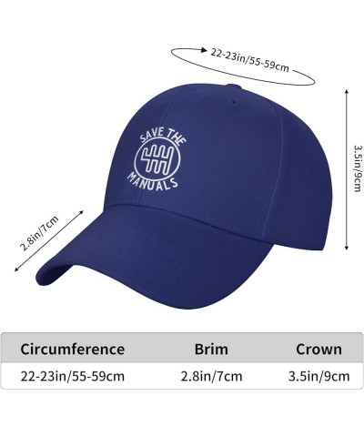 Save The Manual Hats for Men Pre-Curve Brim Visor Classic Baseball Cap Cool Black Dad Hat Adjustable Blue $11.47 Baseball Caps