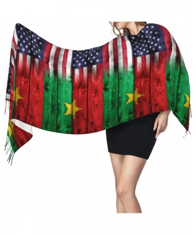 Us Burkina Faso America Flag Embrace Elegance Fringed Scarf Comfort Luxury Warm 27inÃ—77in $17.42 Scarves