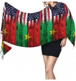 Us Burkina Faso America Flag Embrace Elegance Fringed Scarf Comfort Luxury Warm 27inÃ—77in $17.42 Scarves