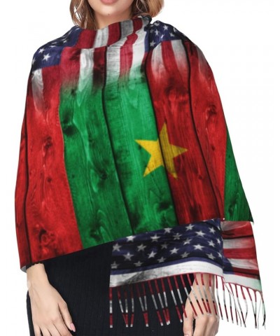 Us Burkina Faso America Flag Embrace Elegance Fringed Scarf Comfort Luxury Warm 27inÃ—77in $17.42 Scarves