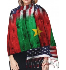 Us Burkina Faso America Flag Embrace Elegance Fringed Scarf Comfort Luxury Warm 27inÃ—77in $17.42 Scarves