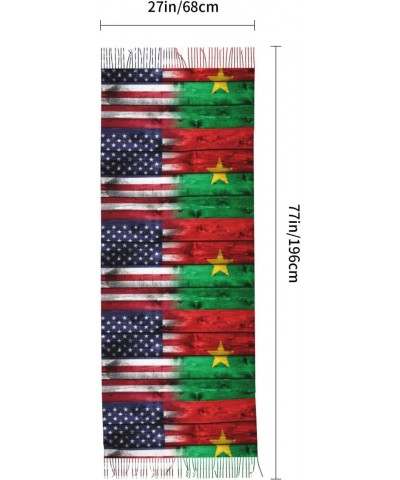 Us Burkina Faso America Flag Embrace Elegance Fringed Scarf Comfort Luxury Warm 27inÃ—77in $17.42 Scarves