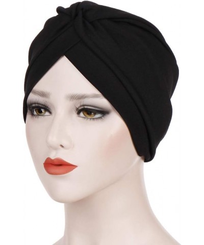 Muslim Women Indian Turban Hat Chemo Cancer Cap Beanie Caps Headwear Head Wrap Women Muslim Scarf Caps Twist Head Wrap Black ...