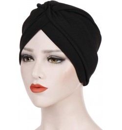 Muslim Women Indian Turban Hat Chemo Cancer Cap Beanie Caps Headwear Head Wrap Women Muslim Scarf Caps Twist Head Wrap Black ...