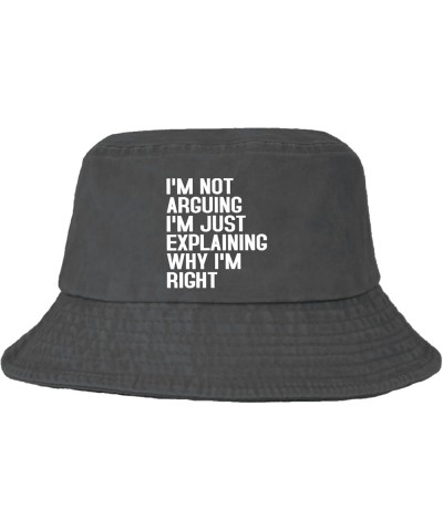 I'm Not Arguing I'm Just Explaining Why I'm Right Bucket Hats Bucket Hat Funny Womens Hats for Vacation Accessories Wash Blac...