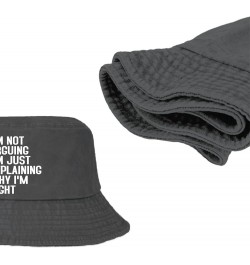 I'm Not Arguing I'm Just Explaining Why I'm Right Bucket Hats Bucket Hat Funny Womens Hats for Vacation Accessories Wash Blac...